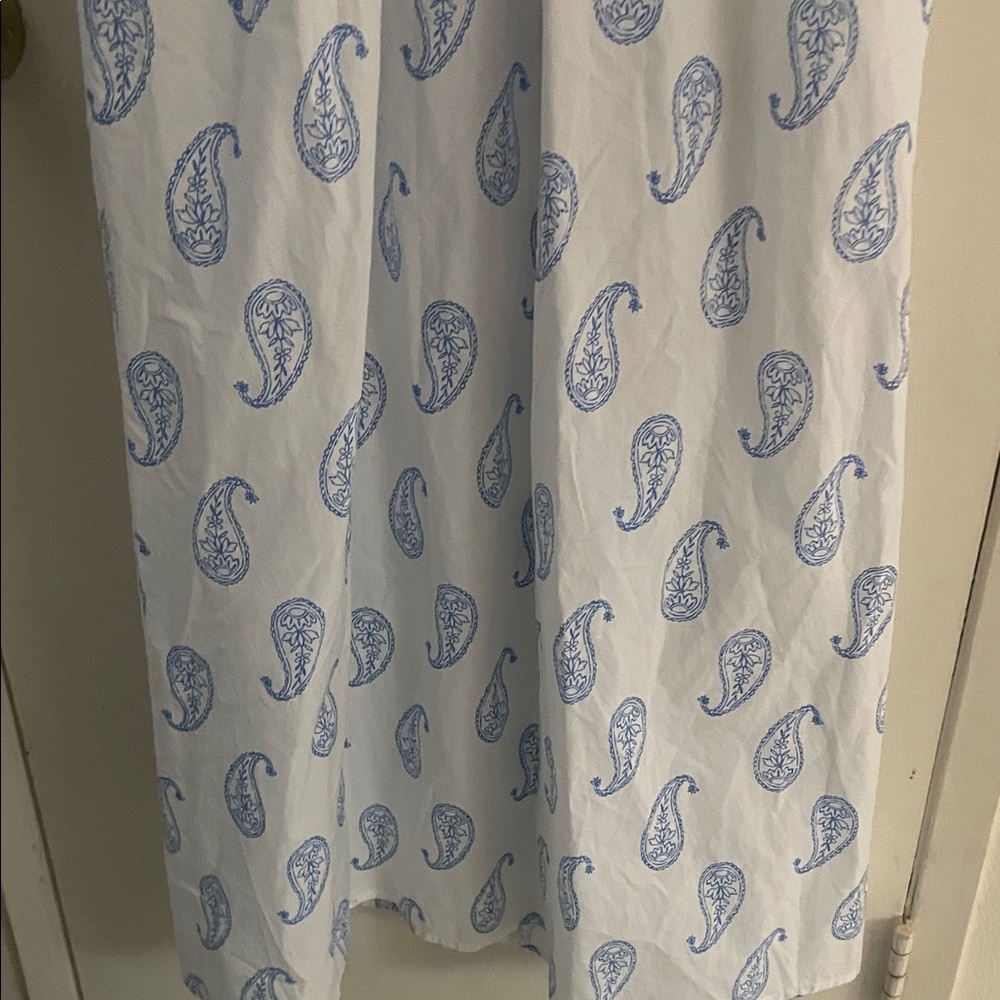 Elegant White and Blue Paisley Halter Dress by Universal Thread - Picture 7 of 11